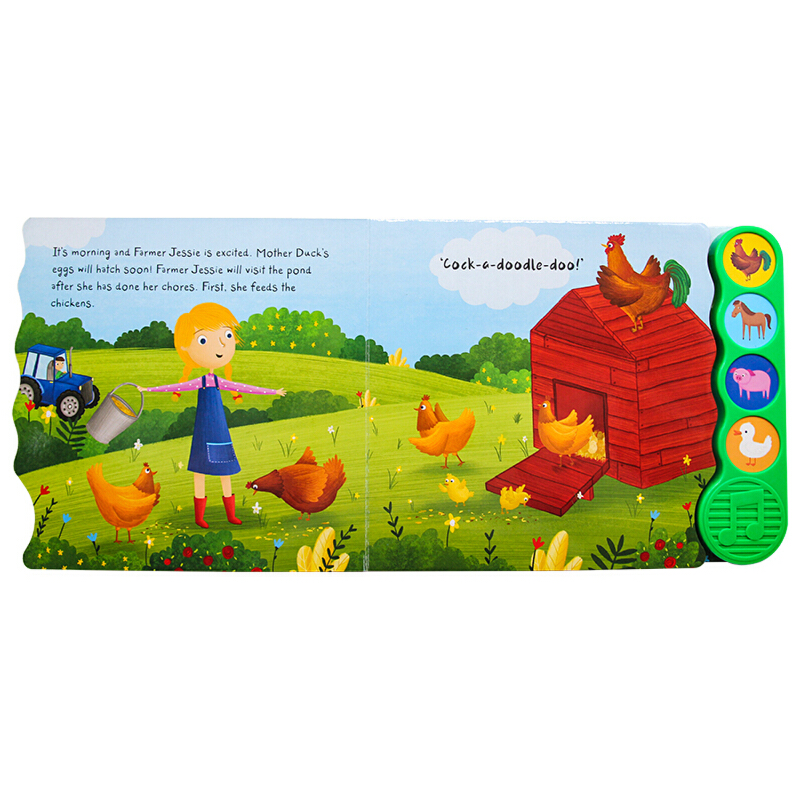 英文原版繪本 0 3歲 A Surprise on the Farm 農場上的驚喜 童謠發音紙板書 親子互動遊戲書