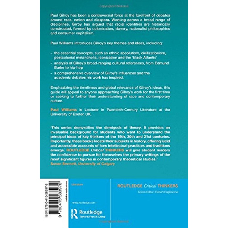 勞特里奇批判思想家系列 保羅 吉洛伊  Routledge Critical Thinkers Paul Gilroy by Paul Williams Routledge 學者評論