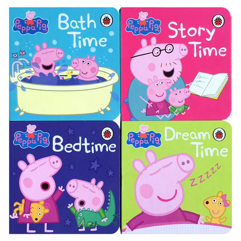 Peppa Pig Bedtime Little Library小豬佩奇4冊 Thomas and Friends Pocket Library 托馬斯與朋友6冊英文原版繪本手掌書紙板2盒