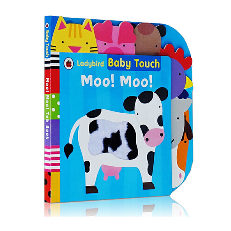 嬰幼兒觸摸書0 3歲 進口英文原版早教書籍 Baby Touch Moo Moo 英文原版 大紙板書 Ladybird 快樂小瓢蟲出版社