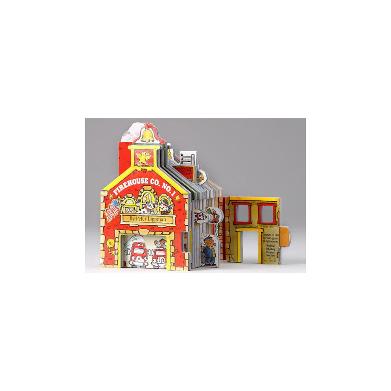 英文原版0 3歲 Workman Mini House Firehouse Co. No. 1 迷你屋系列 消防站 兒童啟蒙紙板玩具書 造型書