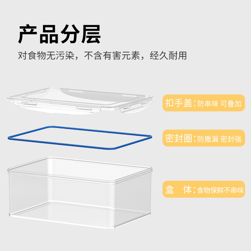 多規格硅膠密封塑料透明冰箱冷藏保鮮盒