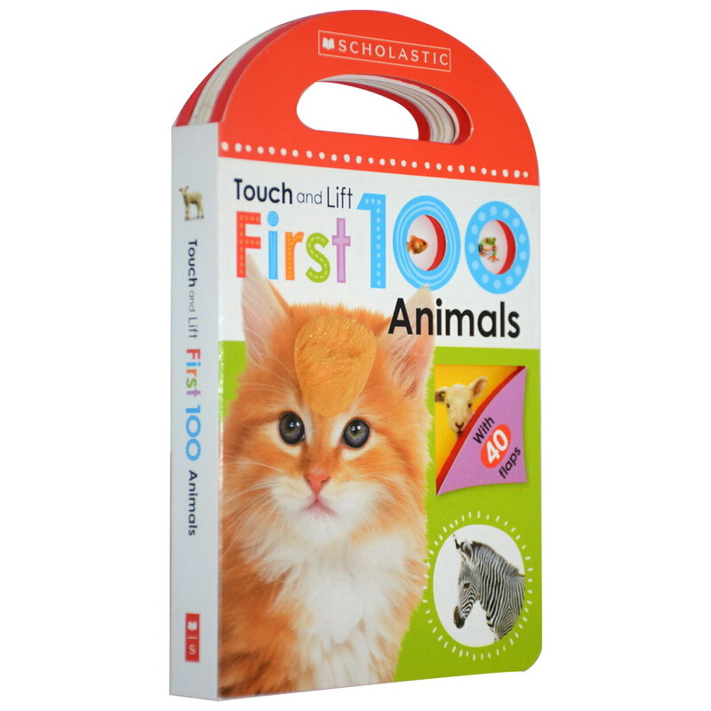 First 100 Animals 英文原版 動物紙板觸摸翻翻書 學樂Scholastic Early Learners 系列