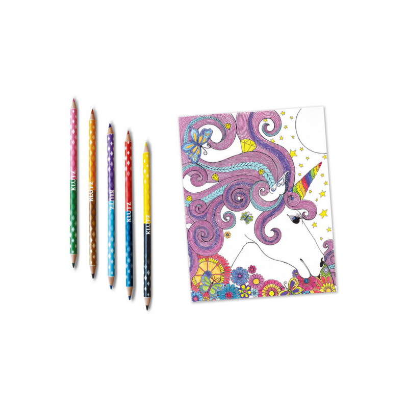 英文原版 手工色彩碰撞書 Klutz Coloring Crush 含彩色活頁紙 5根雙色彩鉛筆 塗色童書 STEAM體系