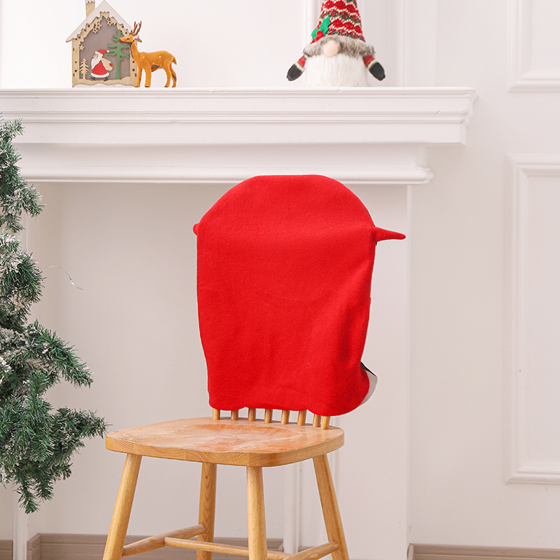 港之戀跨境聖誕卡通雪人老人椅套 餐廳桌椅靠背套佈置椅子套裝飾