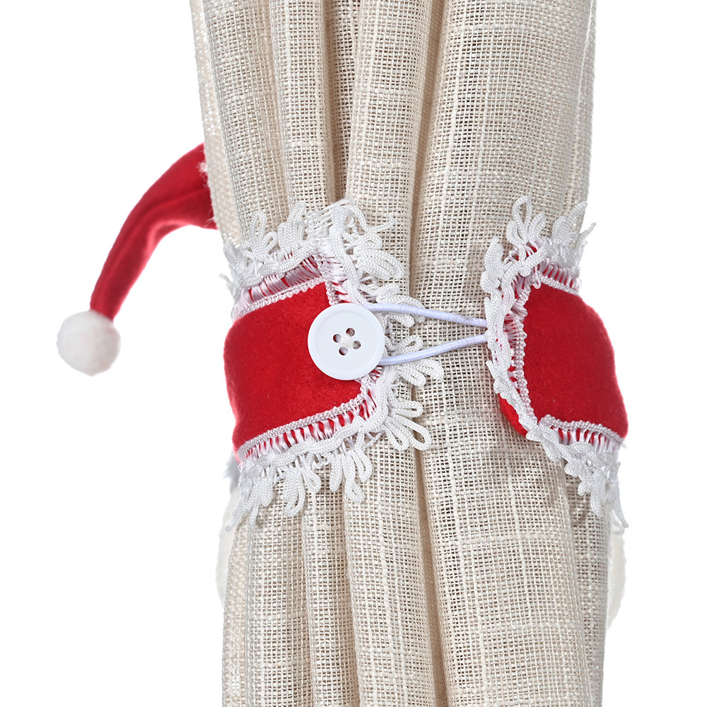 聖誕皮筋扭扣窗簾裝飾綁帶 聖誕裝飾用品 家居布藝裝扮窗簾扣