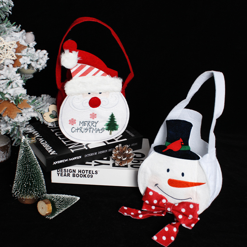 港之戀聖誕老人雪人手提袋創意節日兒童糖果袋禮物袋聖誕節裝飾品