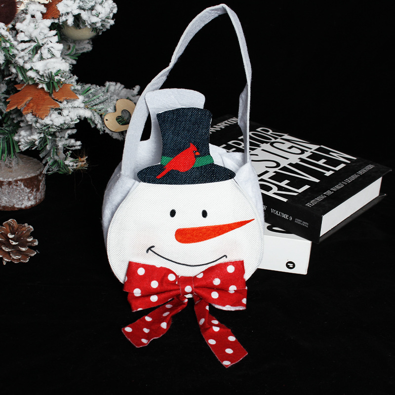 港之戀聖誕老人雪人手提袋創意節日兒童糖果袋禮物袋聖誕節裝飾品