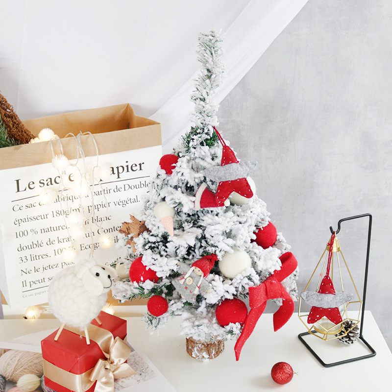 聖誕節裝飾聖誕樹60CM白色聖誕樹套餐 桌面迷你小聖誕樹擺件套裝