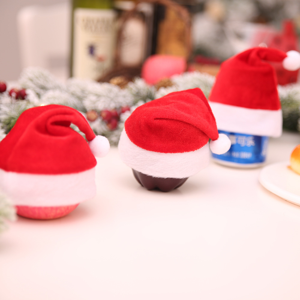 聖誕節裝飾用品聖誕蘋果帽迷你小帽子兒童小禮物包裝批發