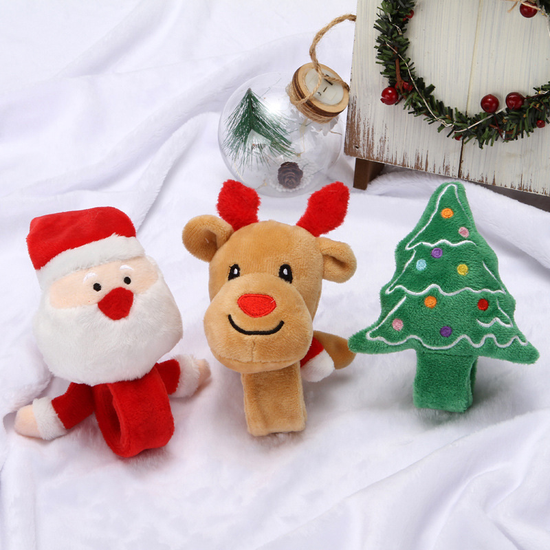 創意聖誕老人麋鹿拍拍圈可愛絨布手環聖誕節禮物抖音網紅產品批發