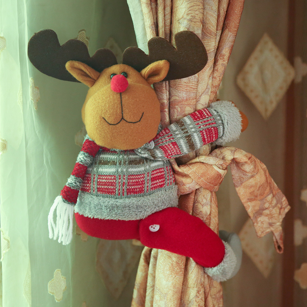 聖誕節裝飾用品居家窗簾裝飾釦卡通娃娃抱扣櫥窗佈置裝飾聖誕禮物