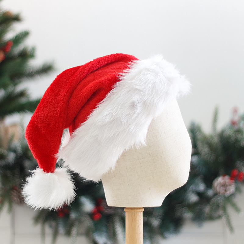 聖誕節聖誕帽大加厚大球帽聖誕老人海派帽長毛絨聖誕帽