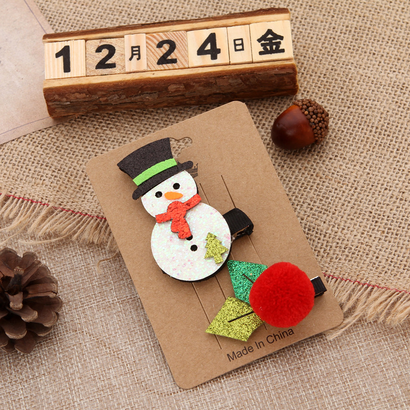 新款聖誕頭飾鹿角髮夾 韓國賣萌毛球頂夾 聖誕節兒童小鹿裝飾髮飾