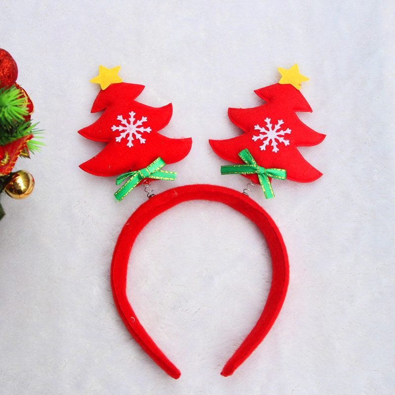 聖誕裝飾品 聖誕樹彈簧頭箍 場景氣氛用品頭扣兒童聖誕節禮物批發