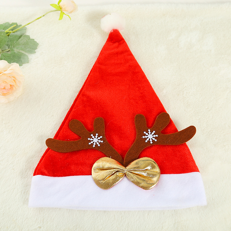 聖誕帽子兒童成人金絲絨小鹿頭飾幼兒園禮物聖誕節裝飾品批發