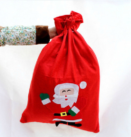 廠家批發聖誕節禮物袋聖誕老人揹包無紡布禮品袋手工貼花促銷禮品