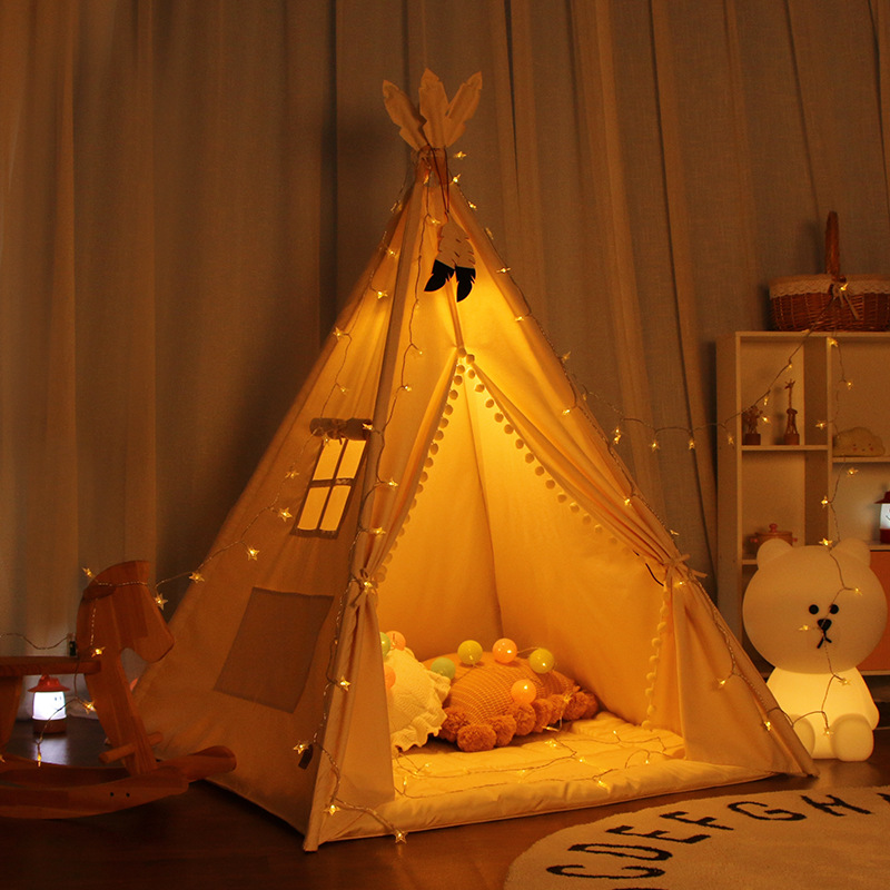 邁北彼兒童印第安帳篷室內公主寶寶遊戲屋男女孩玩具屋攝影道具
