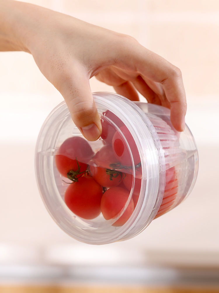FaSoLa冰箱收納盒廚房葱薑蒜塑料透明瀝水食物密封盒子