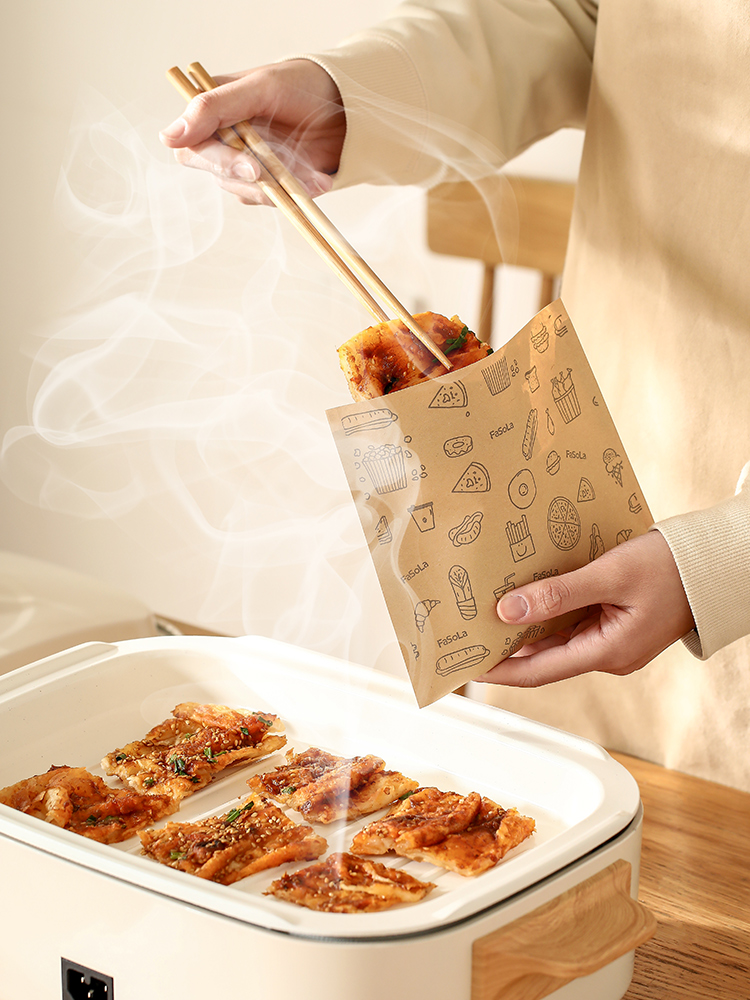 FaSoLa防油紙袋燒烤打包袋一次性小吃食品包裝袋