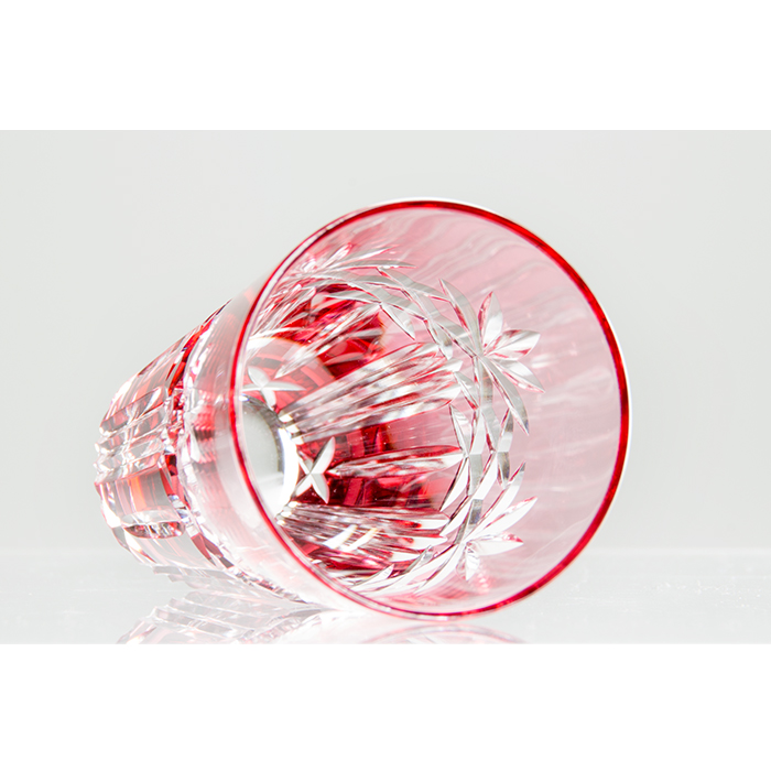 江戶切子水晶KAGAMI一對玻璃纖薄玻璃紅色透明禮品