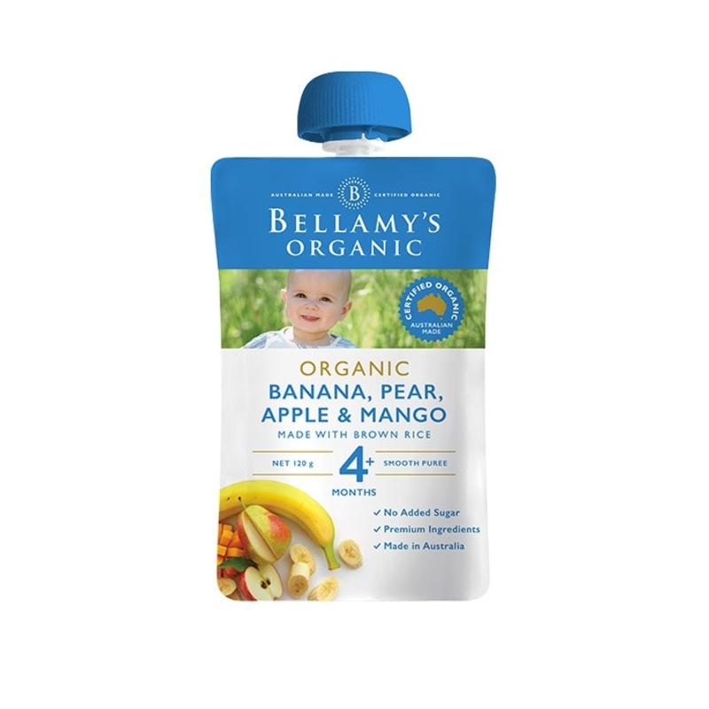 Bellamy's 貝拉米 嬰幼兒輔食有機果漿水果泥 香蕉梨子芒果 4個月以上 120g