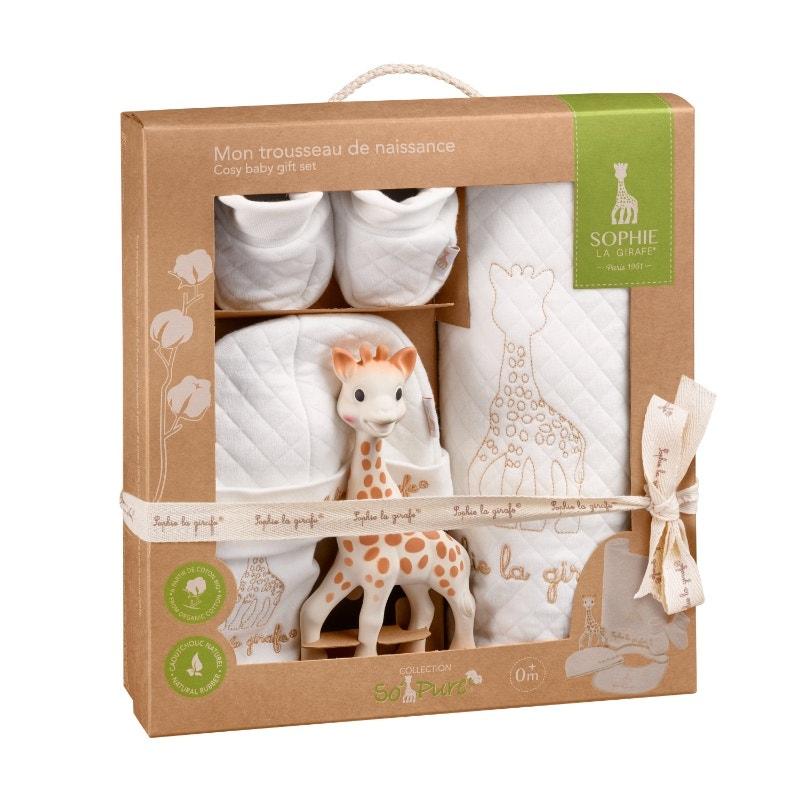 SOPHIE LA GIRAFE 新生兒禮盒套裝 含嬰兒毯+帽子+襪子+圍嘴+牙膠