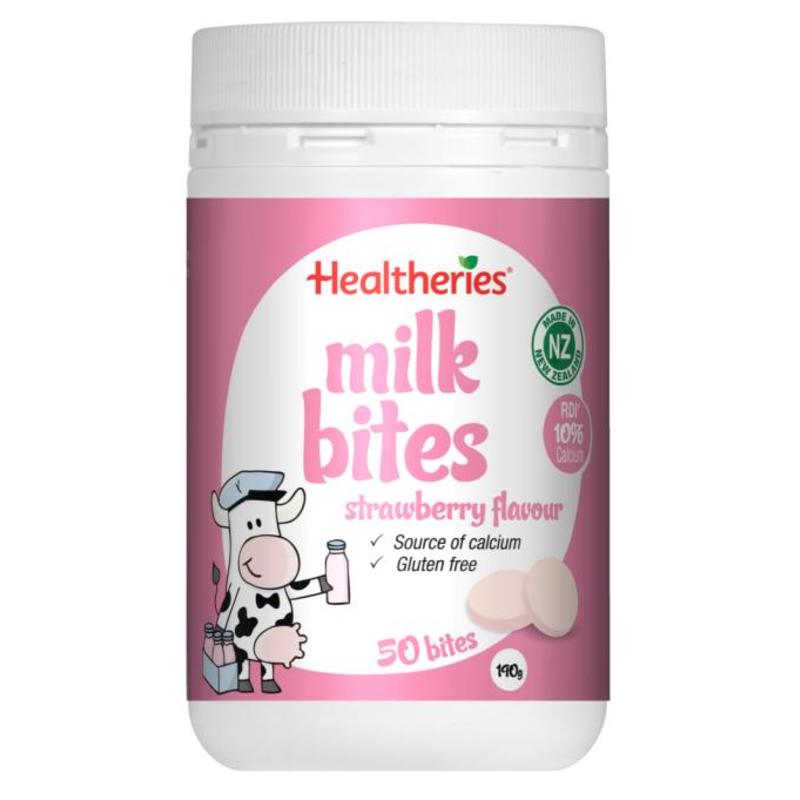 Healtheries 賀壽利 牛奶片咀嚼片 兒童/成人補鈣 (草莓味) 50片