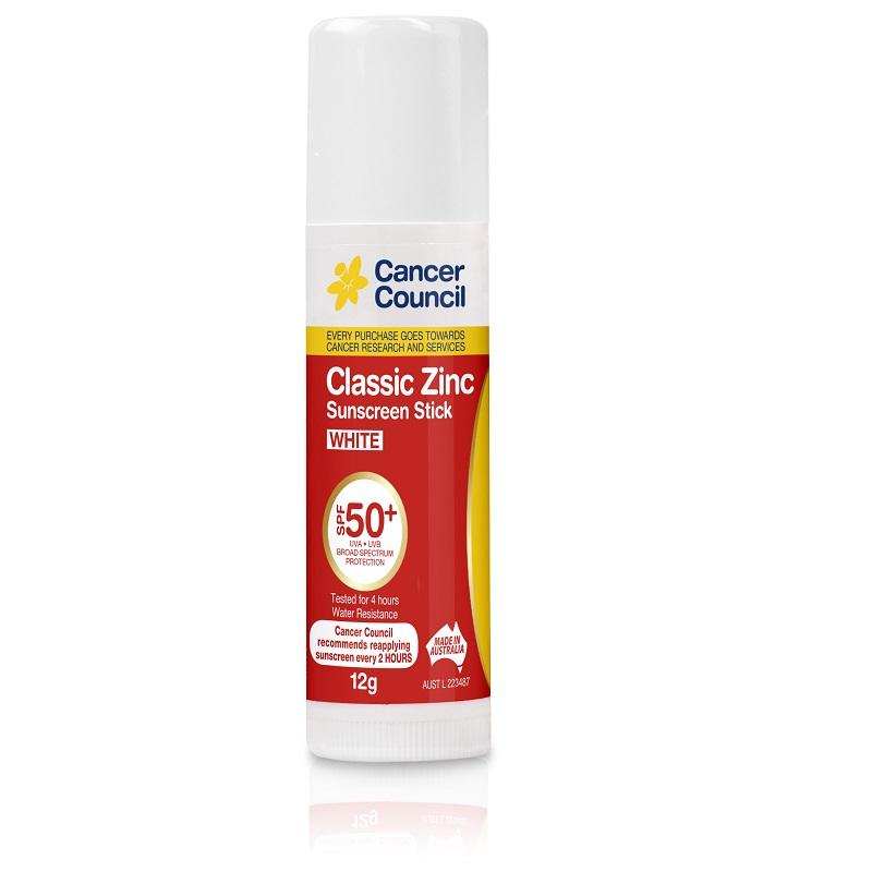 Cancer Council 澳美皙 經典強效氧化鋅防曬棒 SPF50+ 12g (White)