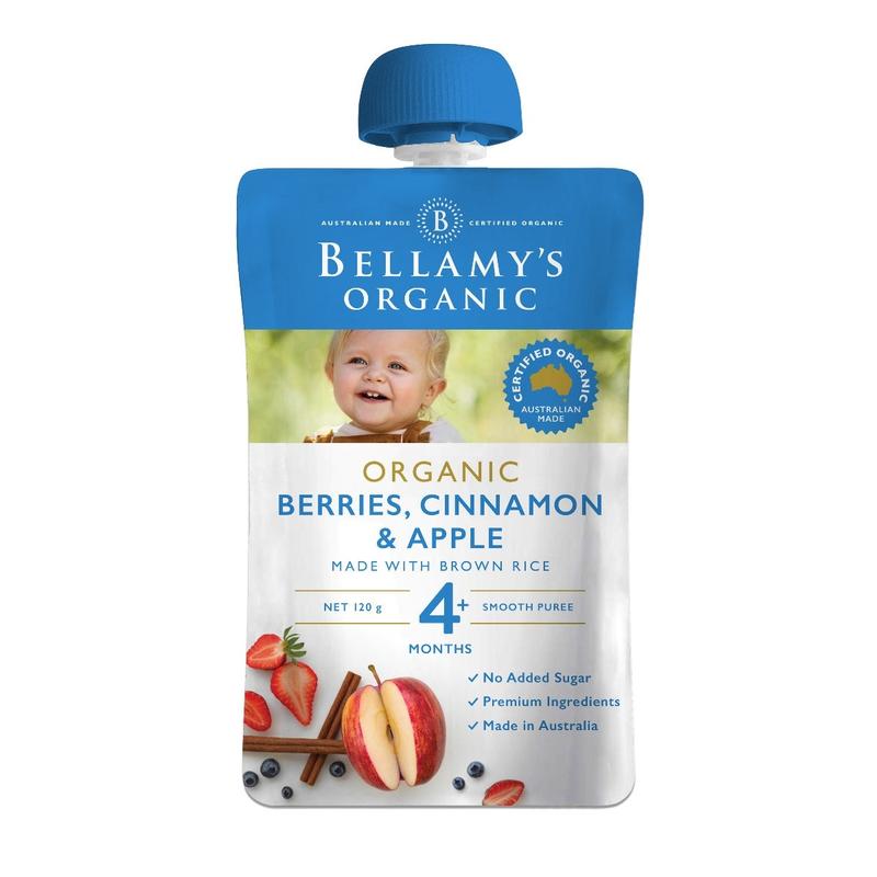 Bellamy's 貝拉米 嬰幼兒有機漿果肉桂蘋果水果泥 120g（4個月以上）