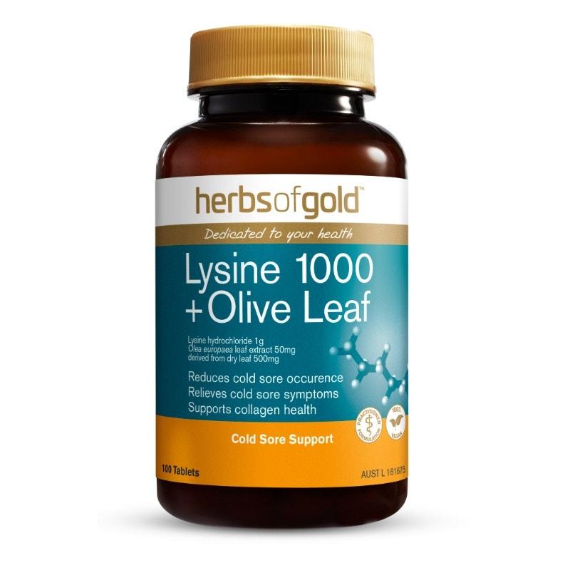 Herbs of Gold 1000mg賴氨酸及橄欖葉精華營養片 100片