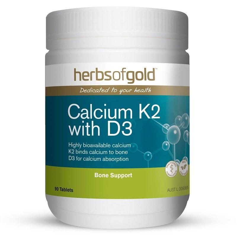 Herbs of Gold 海藻檸檬酸鈣+D3+K2+鎂營養片 90片（吸收率達96%）